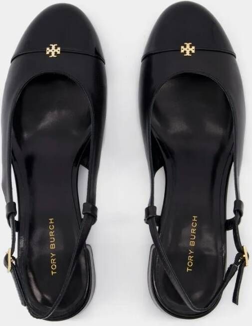 TORY BURCH Sandalen Cap Toe Sandals Leather Black in zwart