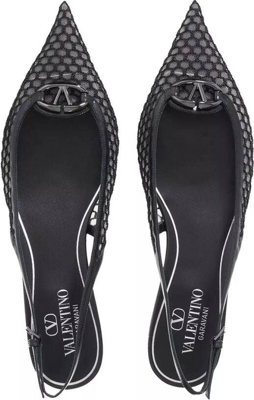 Valentino Garavani Loafers Ballerina Vlogo in zwart