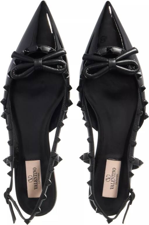 Valentino Garavani Loafers Rockstud Bow T.05 Ballerina in zwart