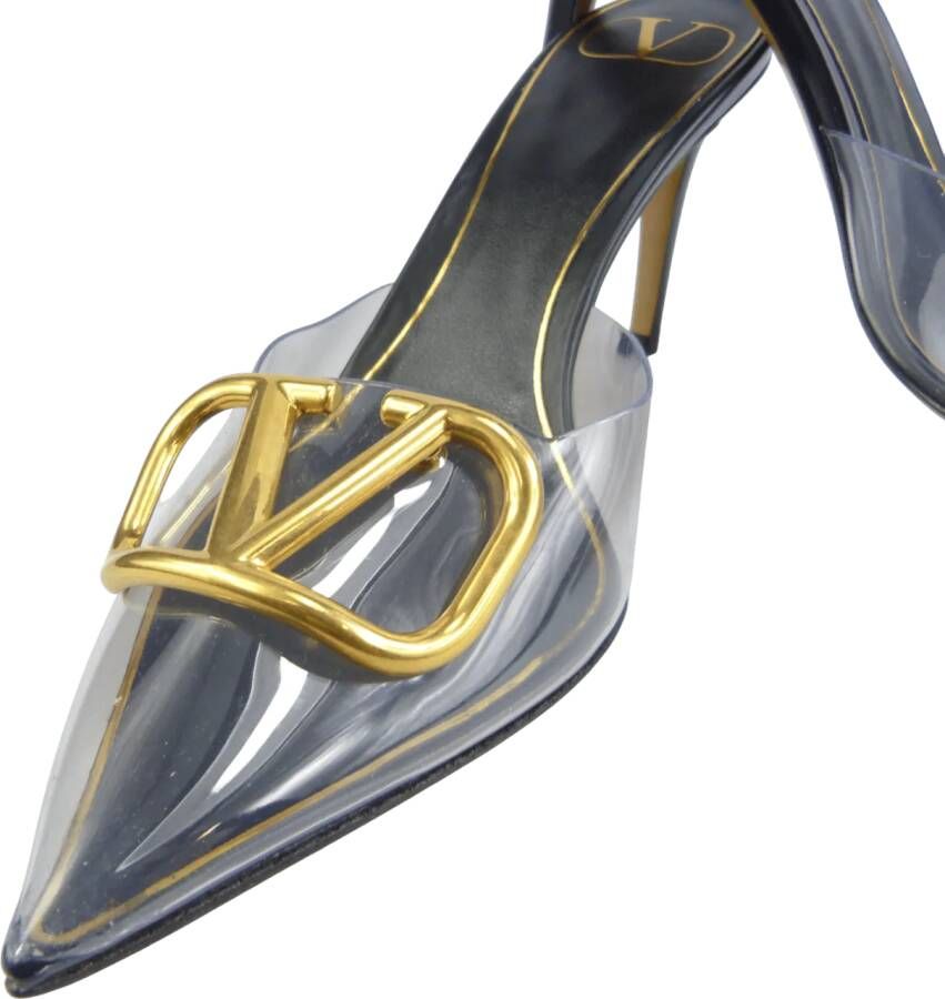 Valentino Garavani Pumps & high heels Decollet� Trasparente con Logo Dorato in zwart