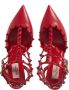 Valentino Garavani Pumps & high heels Rockstud Ankle Strap Pumps Leather in rood - Thumbnail 4