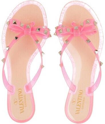 Valentino Garavani Sandalen Rockstud Flip Flops in roze