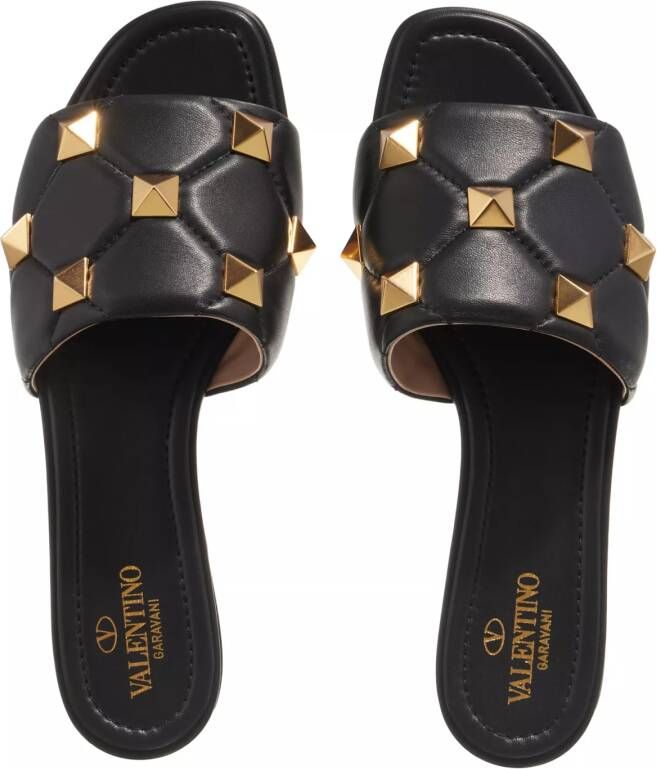 Valentino Garavani Sandalen Slide Roman Stud Quilted in zwart