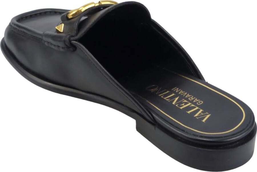 Valentino Garavani Sandalen Sandalo V logo nero in zwart