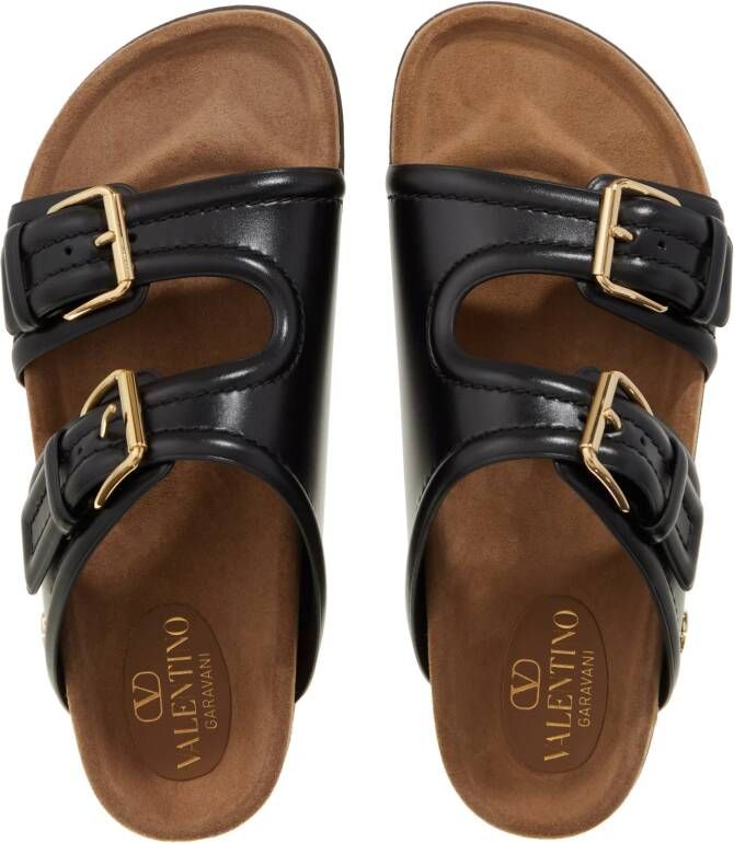 Valentino Garavani Sandalen Slide Fussfriend Crosta in zwart