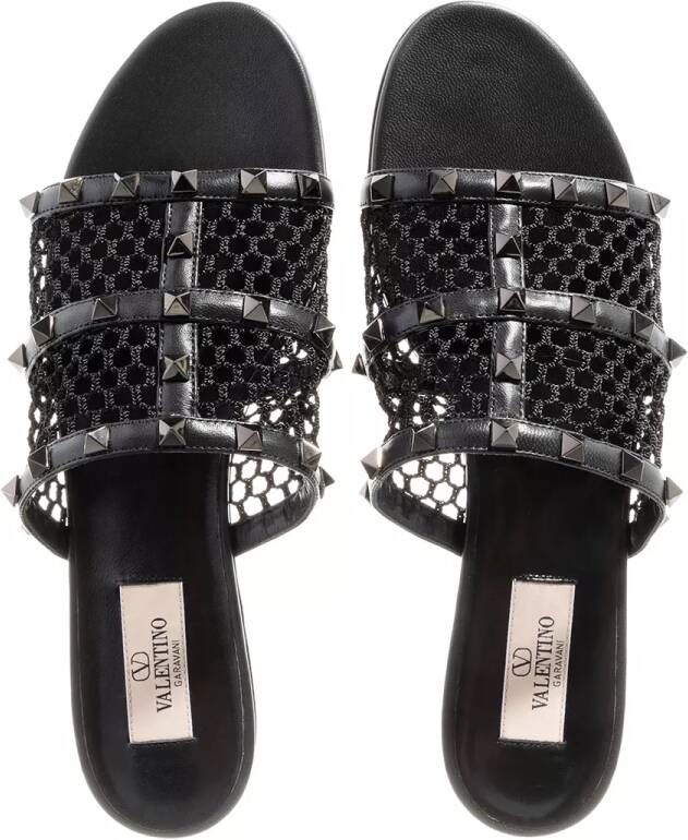 Valentino Garavani Sandalen Slide Rockstud in zwart