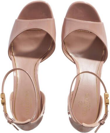 Valentino Garavani Sandalen V Logo Platform Sandals Patent Leather in beige