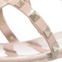 Valentino Garavani Goudkleurige Rockstud Platte Rubberen Sandalen Pink Dames - Thumbnail 7