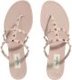 Valentino Garavani Goudkleurige Rockstud Platte Rubberen Sandalen Pink Dames - Thumbnail 8