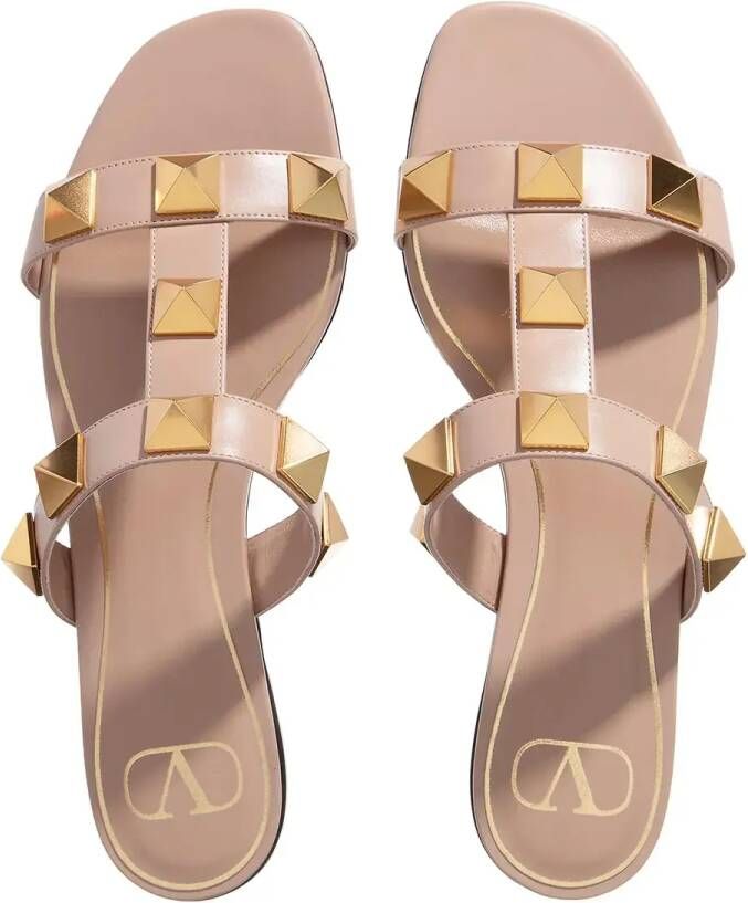 Valentino Garavani Slippers & Mules Roman Stud Slide Sandals in poeder roze