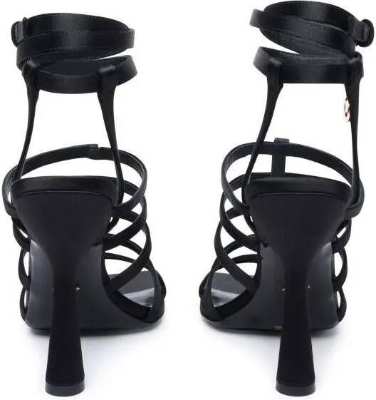 Versace Sandalen Black Satin Sandals in zwart