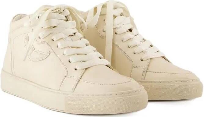 Zadig & Voltaire Low-Top Sneakers Mid Fly On Sneakers Leather White in beige