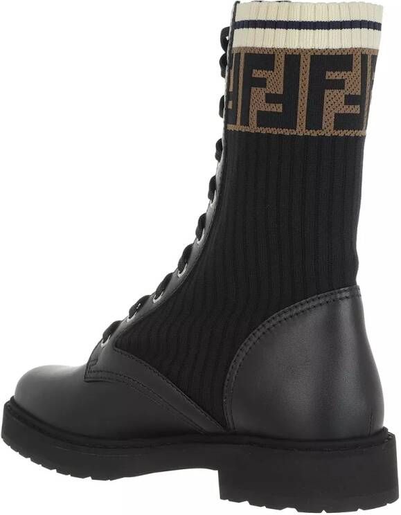 Fendi Zwarte Leren Sneakers Black Dames