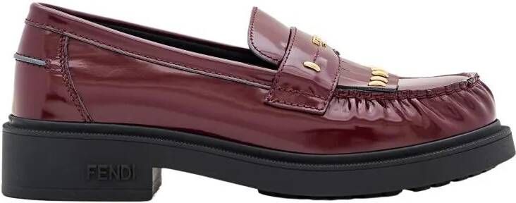 Fendi Leather Loafer With Studs in bruin