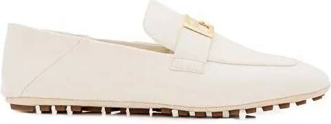 Fendi Loafers Leather Loafer in wit