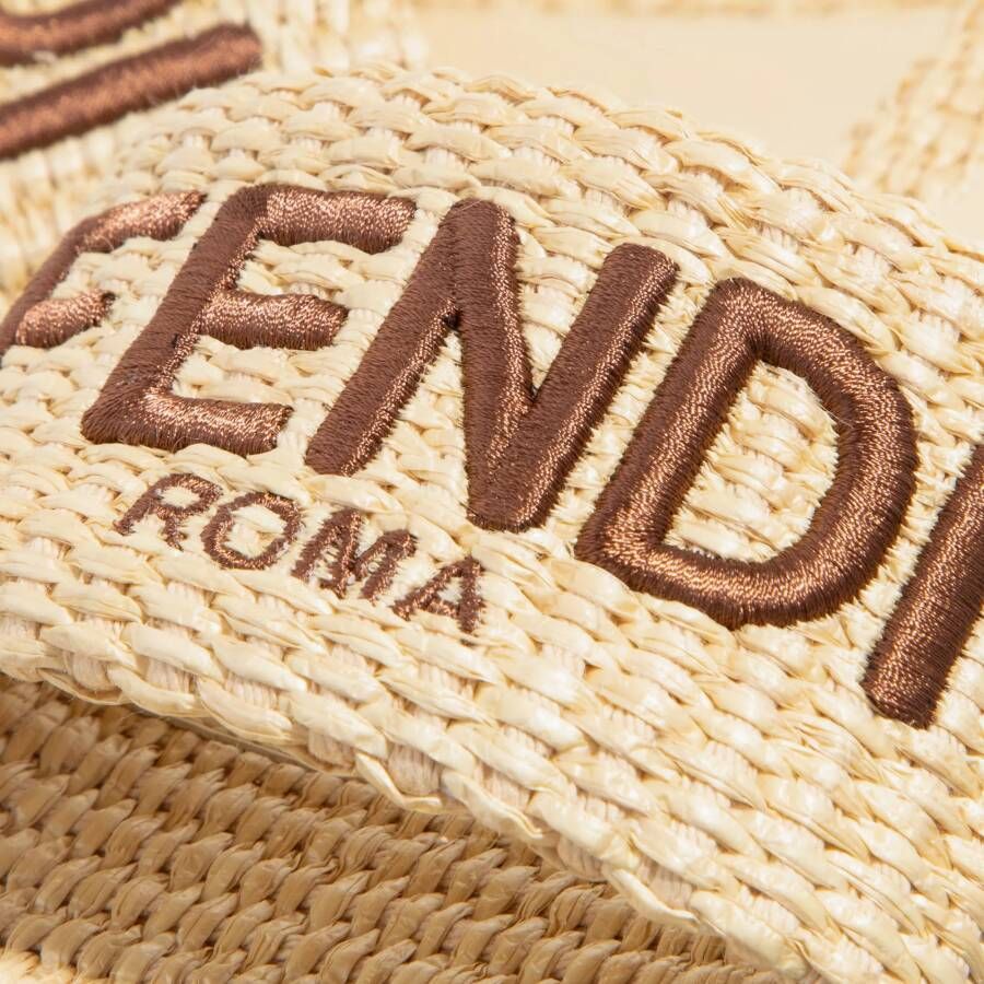 Fendi Slippers & Mules Raffia Signature Slipper in beige