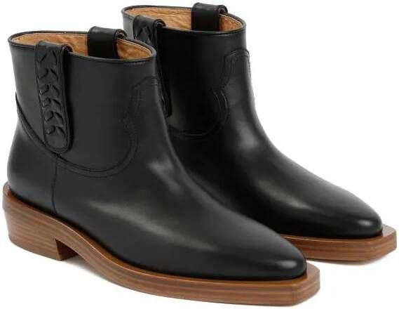 Gabriela Hearst Boots & laarzen Black Leather Reza Bootie in zwart