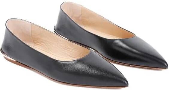 Gabriela Hearst Loafers & ballerina schoenen Fleur Black Lamb Leather Ballerinas in beige