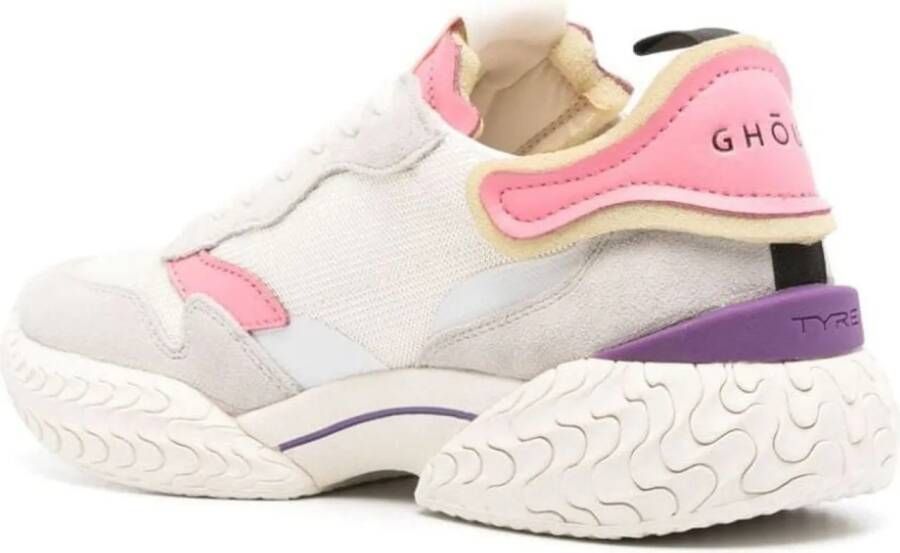 GHŌUD Sneakers Tyre low wom leat mesh wht fuchsia in wit