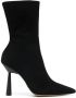 Gia Borghini Boots Black Calf Suede Ankle Boots in zwart - Thumbnail 2