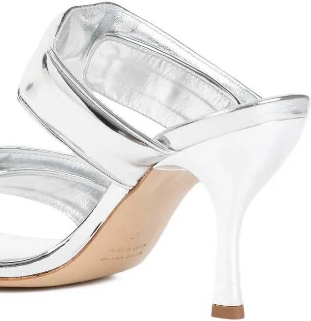 Gia Borghini Sandalen Metallic Leather Perni Sandals in zilver