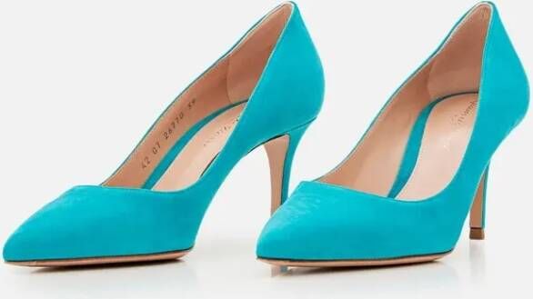 Gianvito Rossi Pumps & high heels Turquoise Suede Pumps in blauw