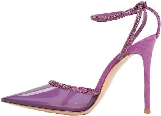 Gianvito Rossi Sandalen Freesia Suede And Plexiglass Sandals in paars