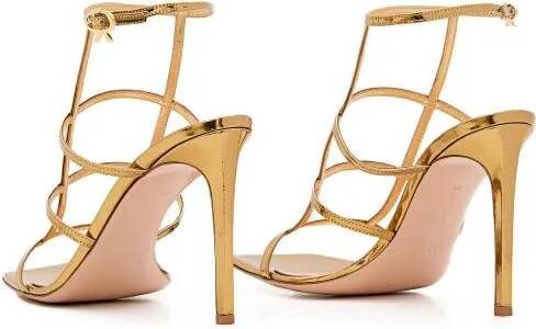 Gianvito Rossi Sandalen Letal Leather Heel Sandals in goud