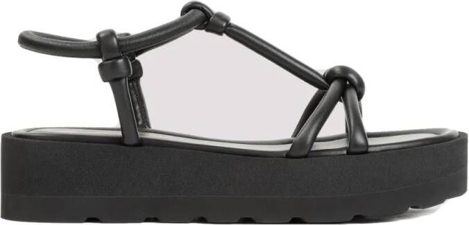 Gianvito Rossi Sandalen Marine Black Nappa Leather Sandals in zwart