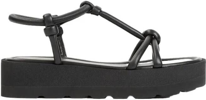 Gianvito Rossi Sandalen Marine Black Nappa Leather Sandals in zwart