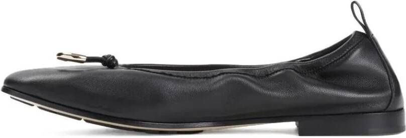 Giorgio Armani Loafers Black Lamb Leather Ballerina in zwart