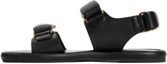 Giorgio Armani Sandalen Black Lamb Leather Sandals in zwart