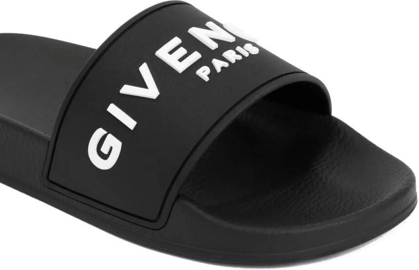 Givenchy Sandalen Logo Flat Slide Sandals in zwart