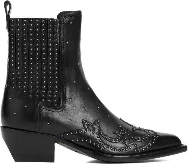 Golden Goose Boots Debbie Black Cow Leather Beatles Boots in zwart