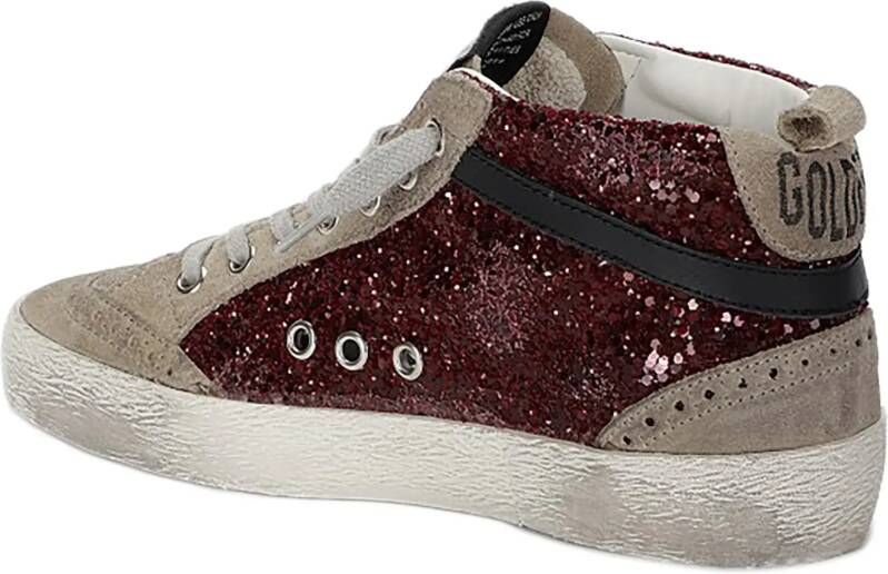 Golden Goose Low-Top Sneakers Mid Star Glitter Sneakers With Contrasting Star in rood