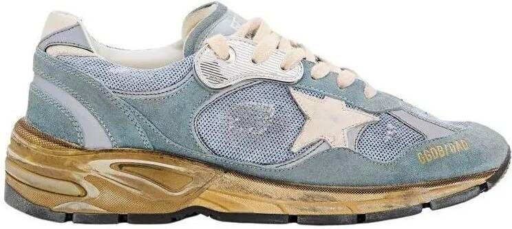 Golden Goose Low-Top Sneakers Running Dad Suede Leather Sneakers in blauw