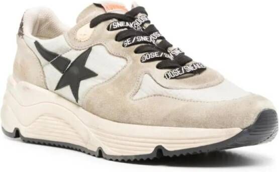 Golden Goose Low-Top Sneakers Running Sole Lace-Up Sneakers in beige