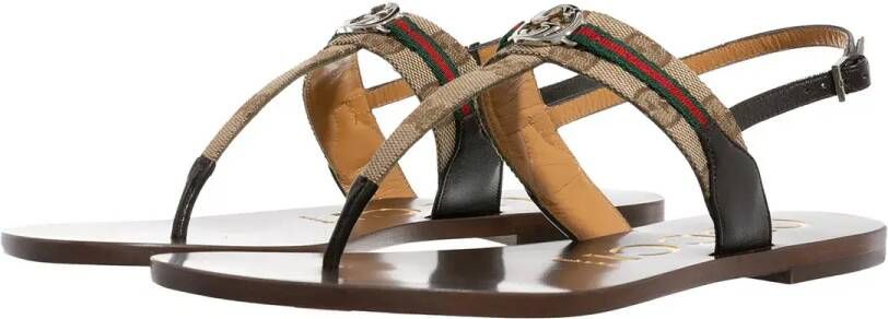 Gucci Low-Top Sneakers Interlocking G Web Sandal in beige