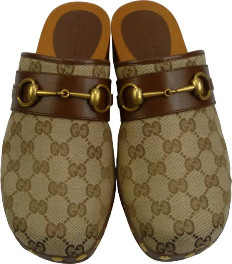 Gucci Sandalen Zoccoli "GG" in beige