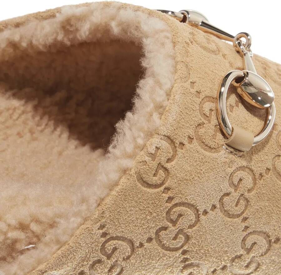 Gucci Slippers & Mules GG Suede Mules in beige