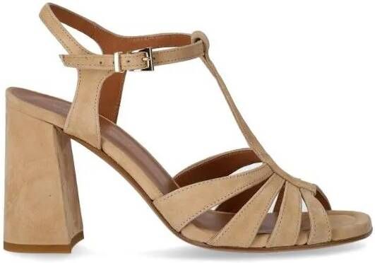 Guglielmo Rotta Sandalen Jersey Beige Heeled Sandal in bruin