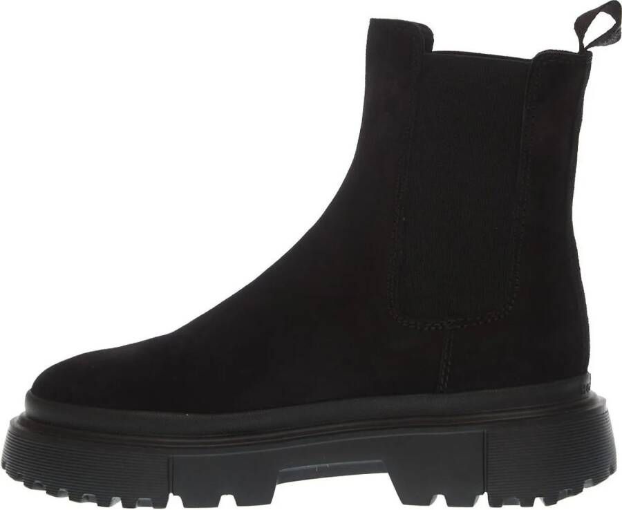 Hogan Boots & laarzen Stivaletto Fondo Carroarmato In Camoscio Nero in zwart