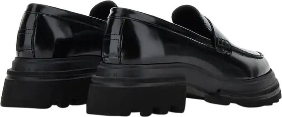 Hogan Loafers Flat Shoes Black in zwart