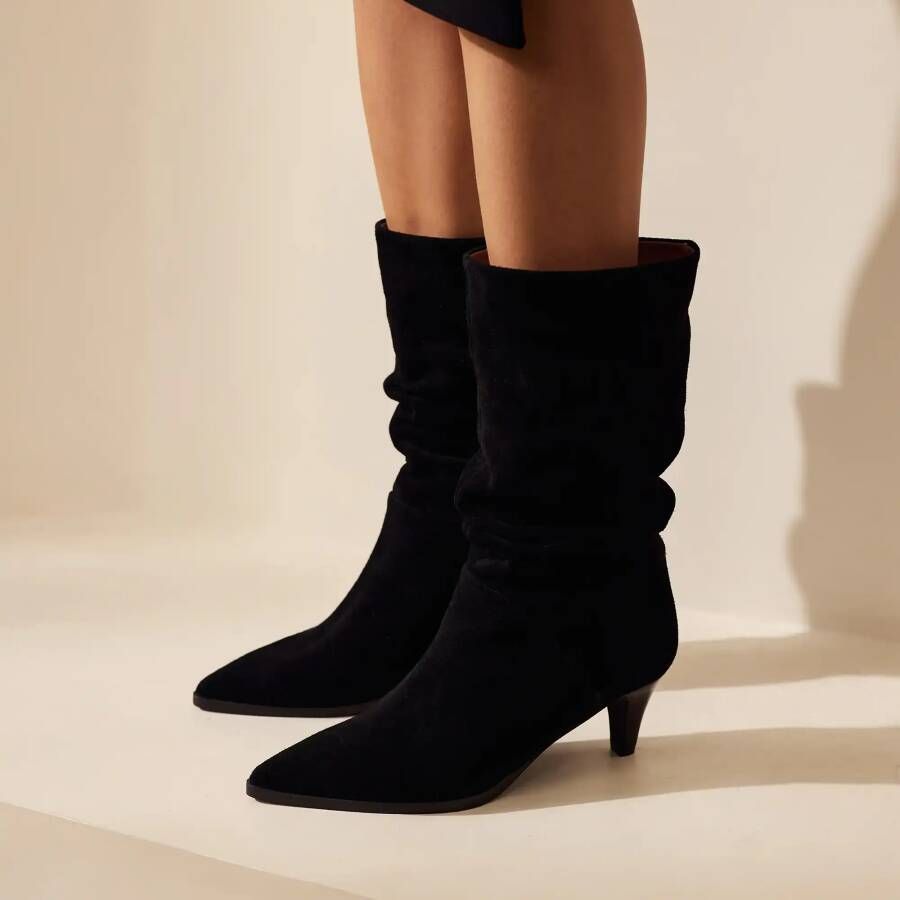 Isabel Bernard Boots Vendôme Margot Black Suede Boots IB in zwart