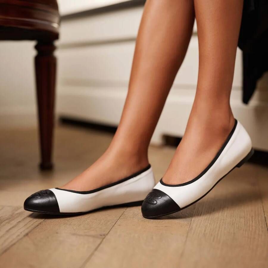 Isabel Bernard Ballerina schoenen Vendôme Ynes White Calfskin Leathe in wit