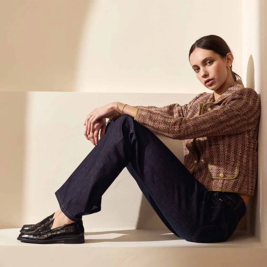 Isabel Bernard Low-Top Sneakers Vendôme Blandine Kroko Loafers in zwart