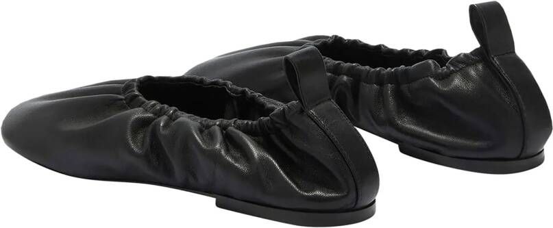 Jil Sander Ballerinas Gathered Leather Ballerinas in zwart