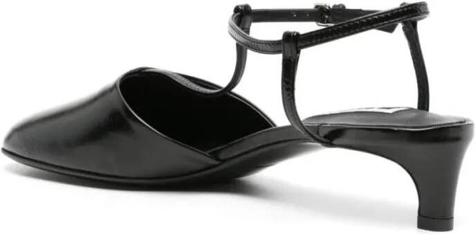 Jil Sander Hoge hakken Black T-Bar Slingback in zwart