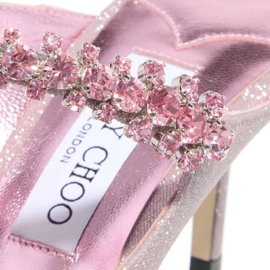 Jimmy Choo Slippers Bing Crystal Embellished Mules in poeder roze