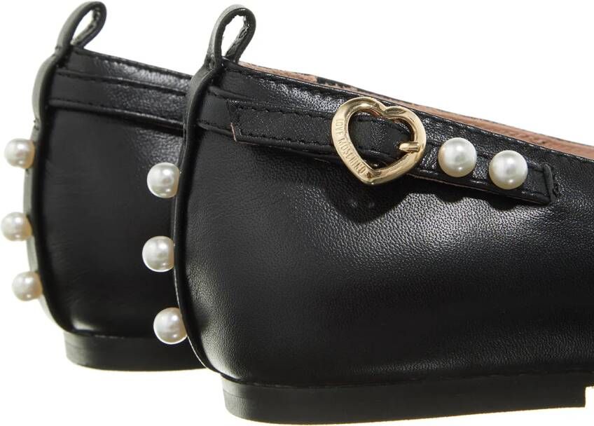 Love Moschino Loafers & ballerina schoenen Pearls Ballerina in zwart